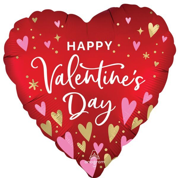 Satin HVD Heartfelt Elegance - 18" Helium Filled Foil Balloon, Ribbon