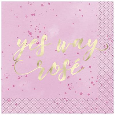 Spring Florals "Yes Way  Rosé" - Beverage Napkins  16ct