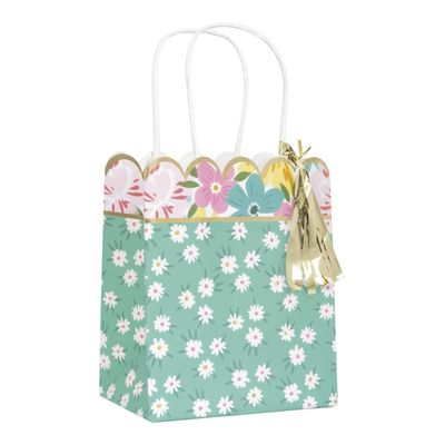 Spring Florals Scalloped Favor Bag  3ct - Foil Stamping