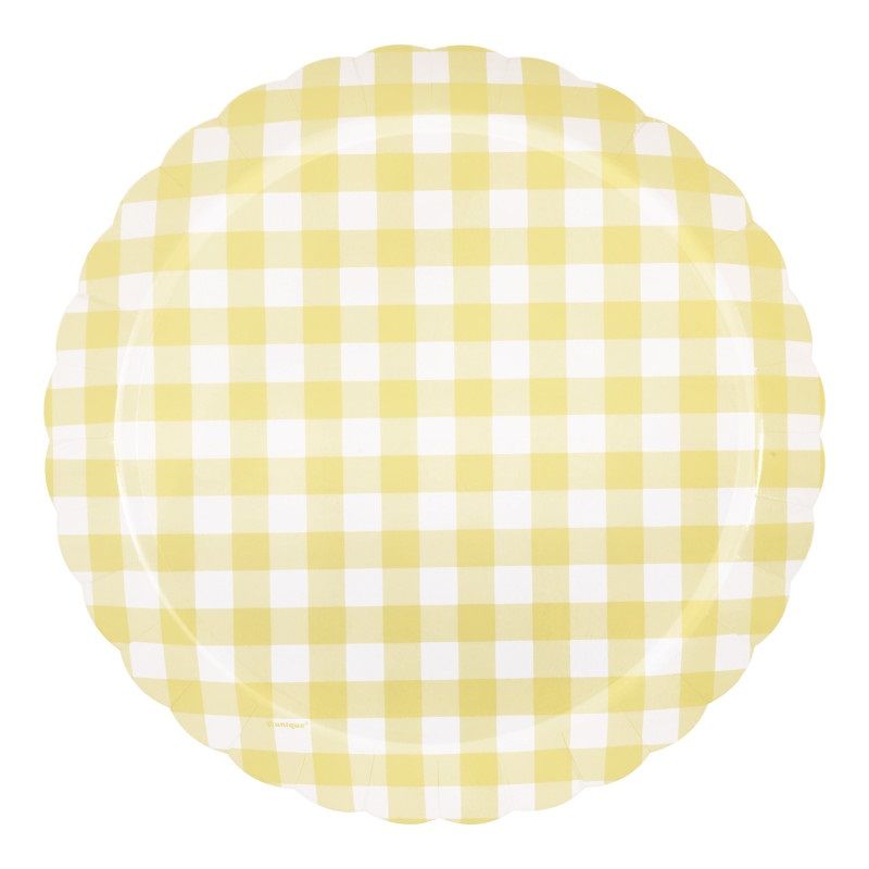 Fresh Daisy Gingham Scalloped Edge - 8.25" Plates  8ct