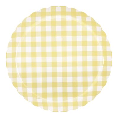 Fresh Daisy Gingham Scalloped Edge - 8.25" Plates  8ct