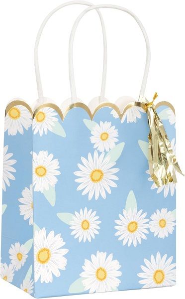 Fresh Daisy Scalloped Favor Bag  Foil Stamping 3ct