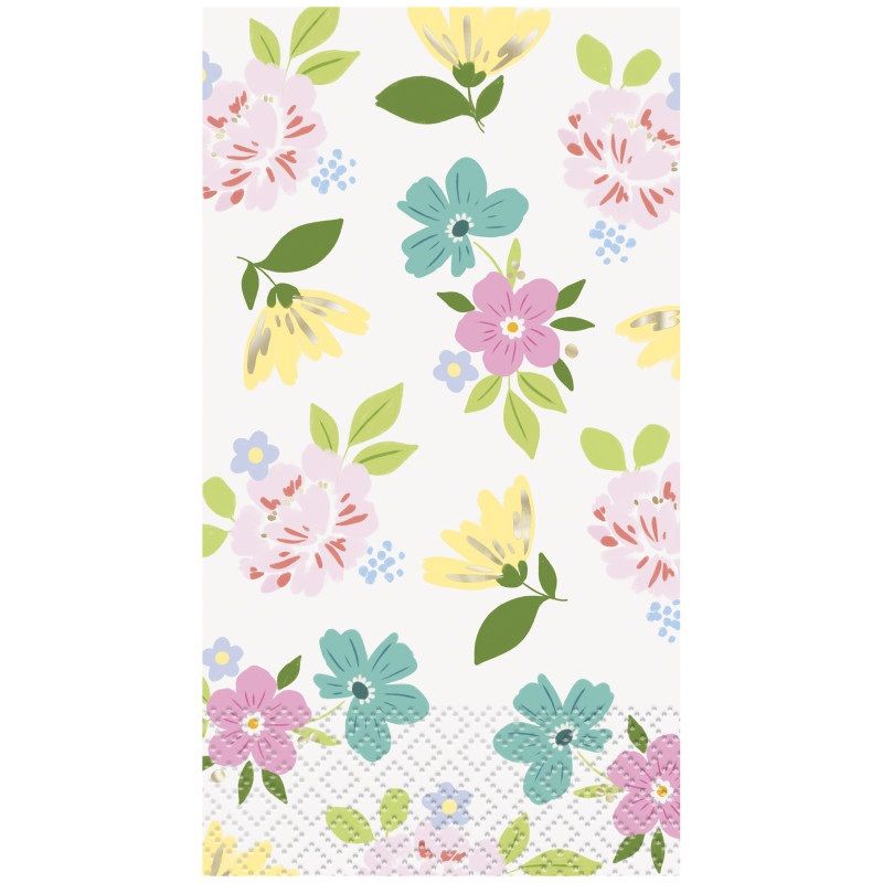 Spring Florals Foil Stamping - Guest Towels  16ct