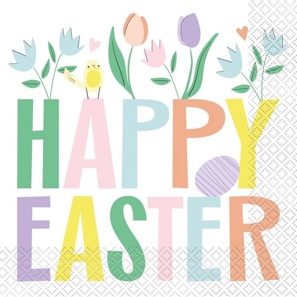 Pretty Easter "Happy Easter" - Luncheon Napkins  16ct