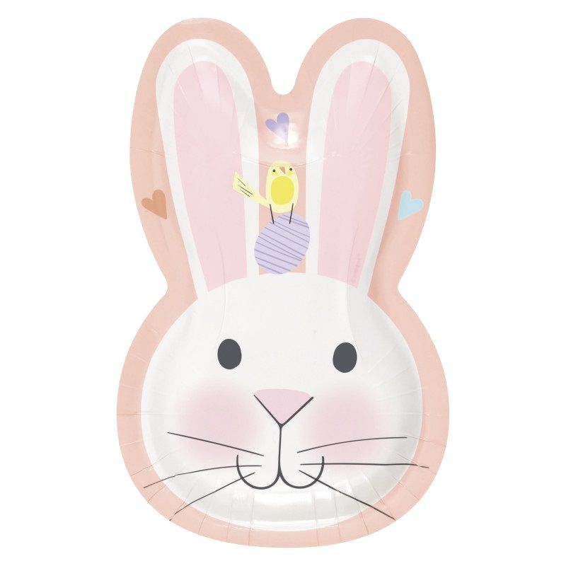 Pretty Easter Bunny Shaped - 8.25" Plates 8ct