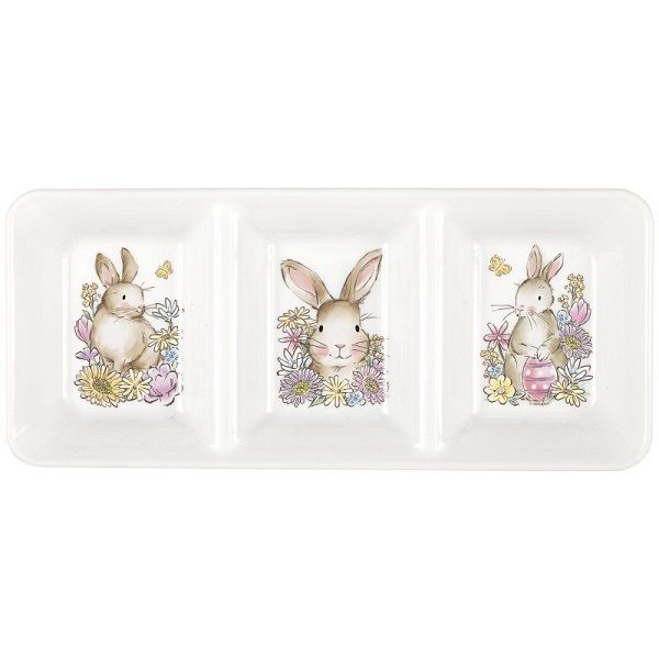 Easter Whimsy 3-Sectioned Plastic Serving Tray