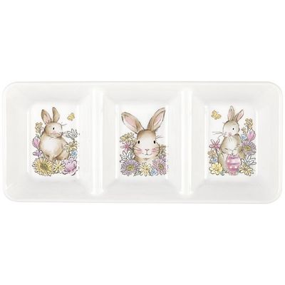 Easter Whimsy 3-Sectioned Plastic Serving Tray