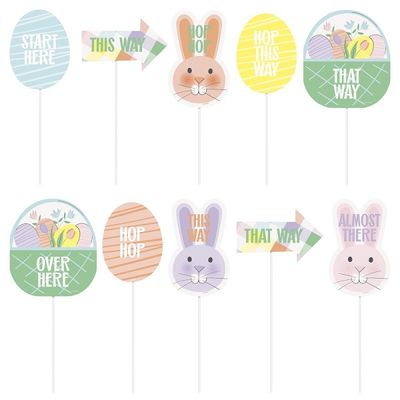 Pretty Easter Egg Hunt Assorted Clue Signs  10ct
