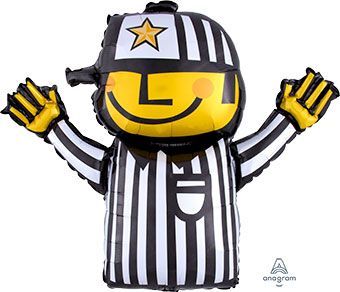 Football Referee - 32" Helium Filled Foil Balloon, Ribbon