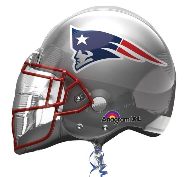 New England Patriots Helmet - 21" Hellium Filled Foil Balloon, Ribbon