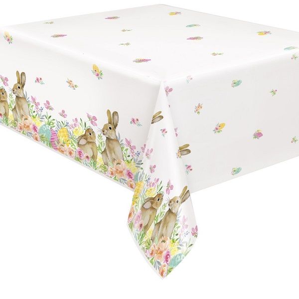 Watercolor Pastel Easter Rectangular Plastic Table Cover  54" x 84"