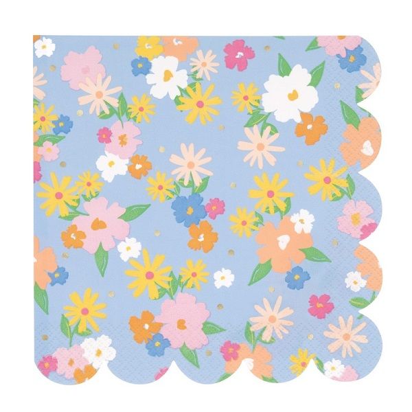 Spring Garden Scalloped - Luncheon Napkins  16ct - Foil Stamping