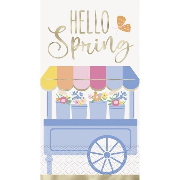 Spring Garden "Hello Spring" - Guest Towels  16ct - Foil Stamping