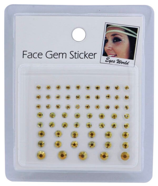 Face Gems - Gold Rhinestones