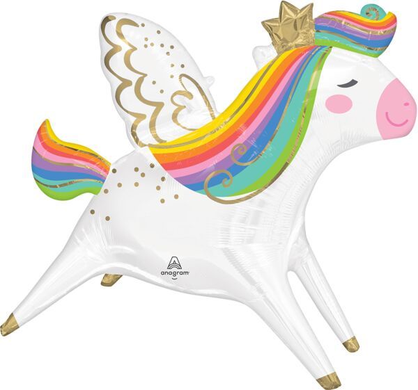 Pegasus - 36" Helium Filled Foil Balloon, Ribbon