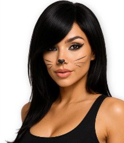 Jenna Long Black Wig with Side Bangs