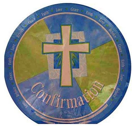 Confirmation Blue - 18" Helium Filled Foil  Shaped Balloon, Ribbon