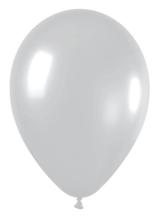Metallic Silver 5" Latex Balloons - 50 Ct