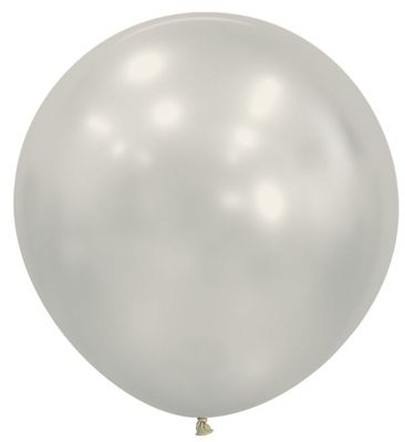 Silk Oyster White  24" Latex Balloons - 3 Ct
