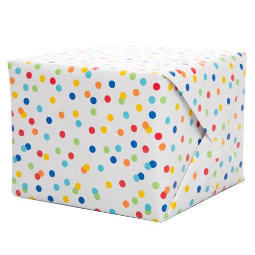 Gift Wrap 5' X 30" - Rainbow Polka Dots