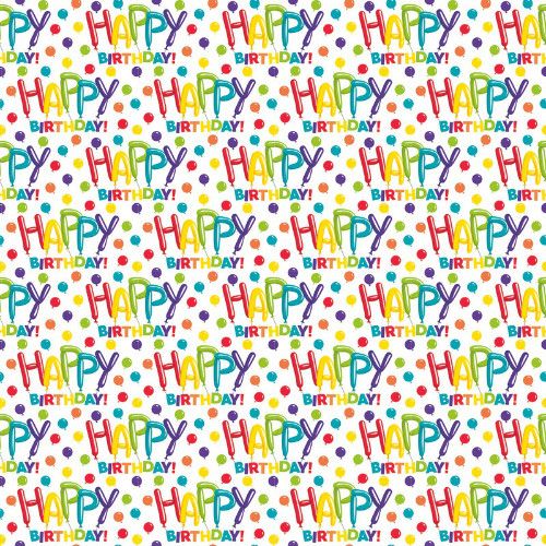 Gift Wrap 5' X 30" - Colorful Birthday