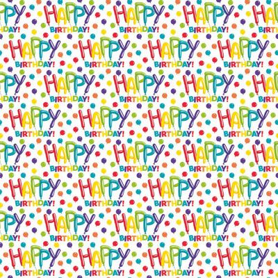 Gift Wrap 5' X 30" - Colorful Birthday