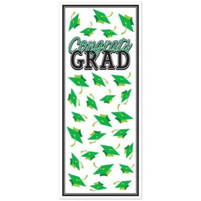Congrats Grad Door Cover Green 6' x 30"