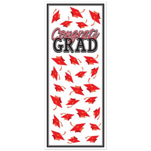 Congrats Grad Door Cover Red 6' x 30"