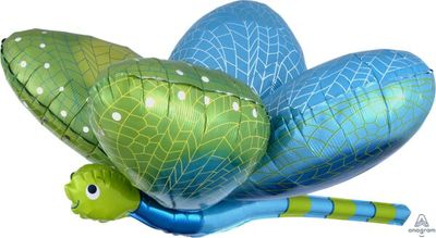 Cute Dragonfly - 40" Helium Filled Foil Balloon, Ribbon