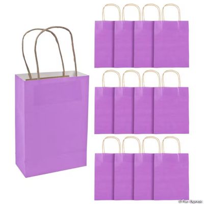 Kraft Bag Medium Purple 6.5" x 3.2" x 9" - 12 Ct Poly Bag