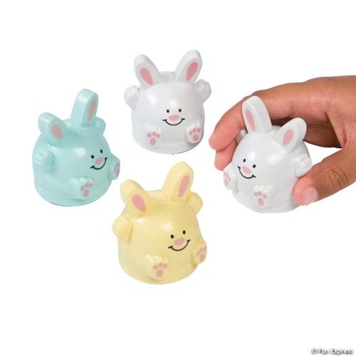 Pastel Easter Bunny Pull-Back Toys 12 Ct Box