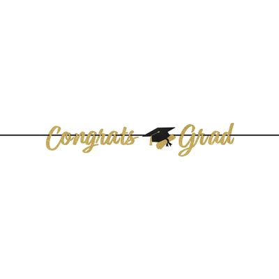 Grad Gold Congrats Banner - 1Ct
