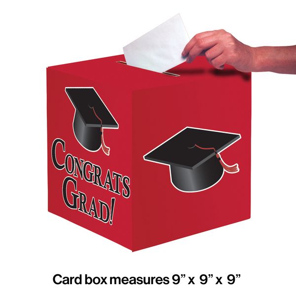 Card Box Congrats Grad Red 1Ct