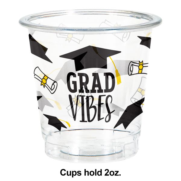 Shot Glasses Grad Vibes - 2oz Plastic 8Ct