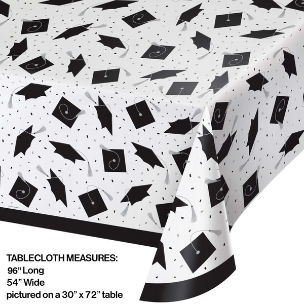 School Spirit - Plastic Tablecover White 54" x 102"