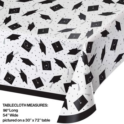 School Spirit - Plastic Tablecover White 54" x 102"