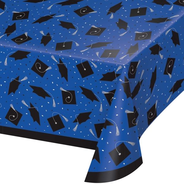 School Spirit - Plastic Tablecover Cobalt 54" X 102"