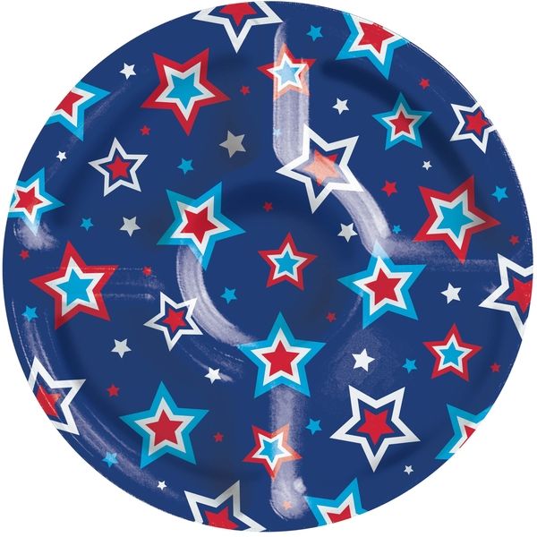 Patriotic Compartment Tray - Plastic