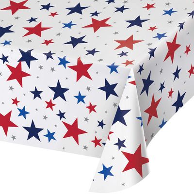 Patriotic Star- Paper Tablecover 54" x 96"