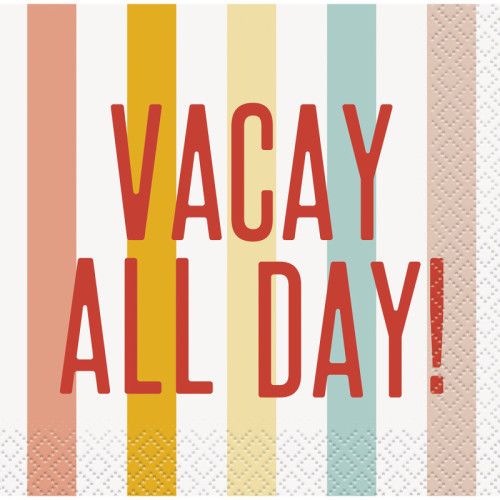 Poolside Vaycay All Day - Beverge Napkins 16 Ct