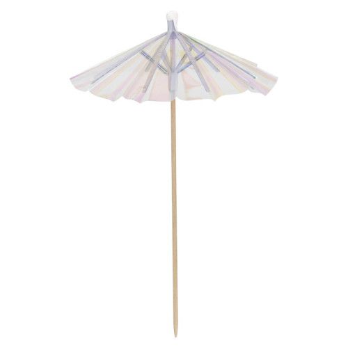 Iridescent Paper and Birch Drink Umbrellas 25ct