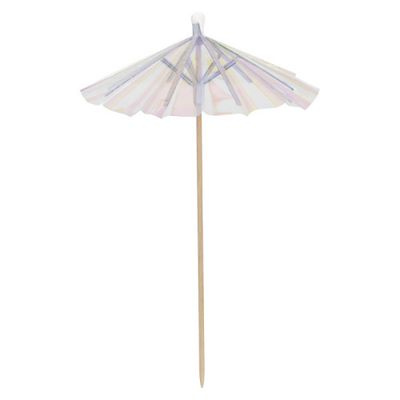 Iridescent Paper and Birch Drink Umbrellas 25ct