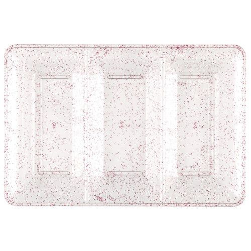 Pink Glitter Clear Plastic Three-Section Serving Tray