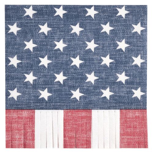 Classic Americana - Fringe Luncheon Napkins  16 Ct