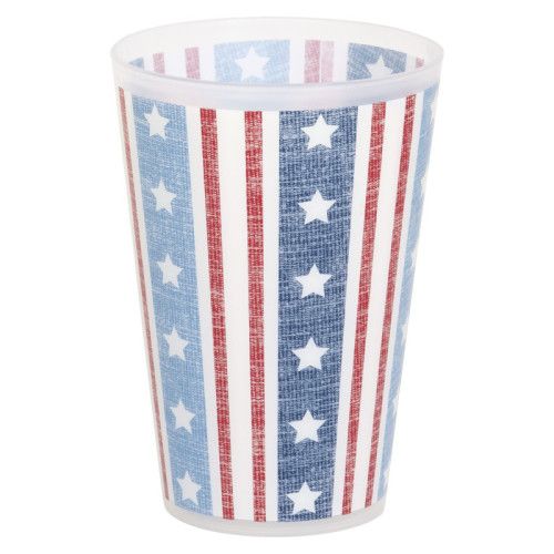 Classic Americana - 16oz Plastic Frosted Reusable Cup 6 Ct