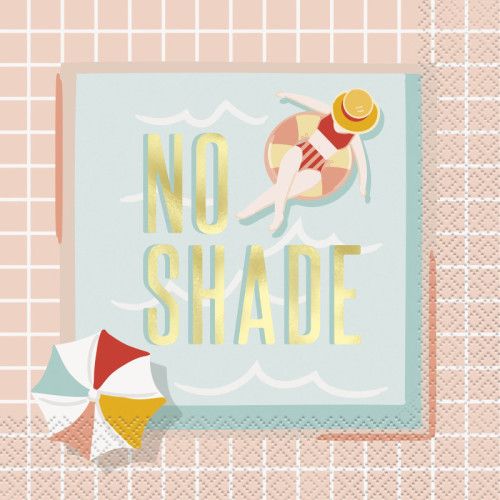 Poolside - "No Shade" Foil Stamped Luncheon Napkins 16 Ct
