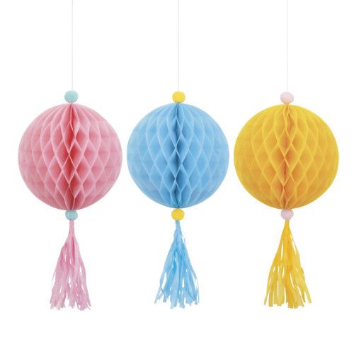 Pastel Ice Cream - Hanging Honeycomb Decor Kit 3 Ct