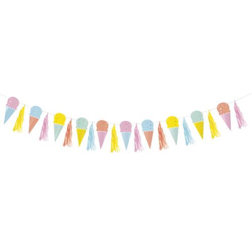 Pastel Ice Cream - Garland with Tassels 6 ft