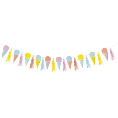 Pastel Ice Cream - Garland with Tassels 6 ft