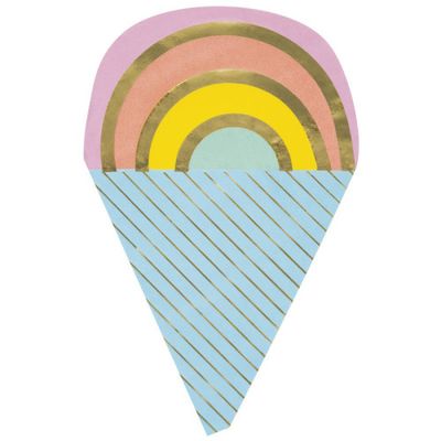 Pastel Ice Cream - Shaped Foil Stamp Lunch Napkins 16 Ct
